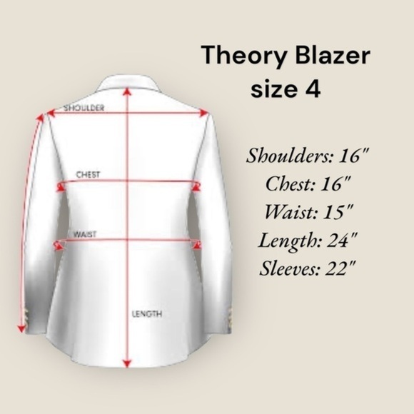 New Theory Size 4 Front Pocket Blazer Jacket - Picture 3 of 6